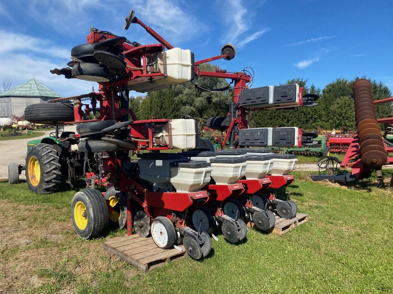 Planting  White 6700 8 Row Corn Planter w/ Sunflower Cart Photo